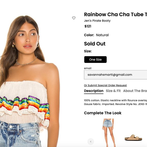 Jen's Pirate Booty Rainbow Tube / Crop Top Cha Cha - One Size - Picture 4 of 4